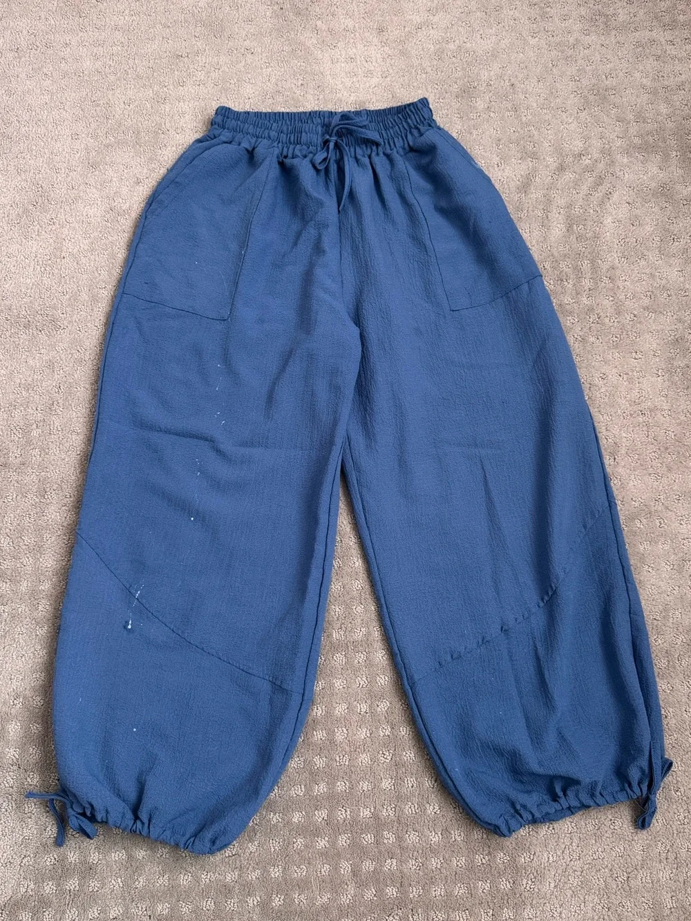 Kids Blue Drawstring Hem Pants - Unbranded